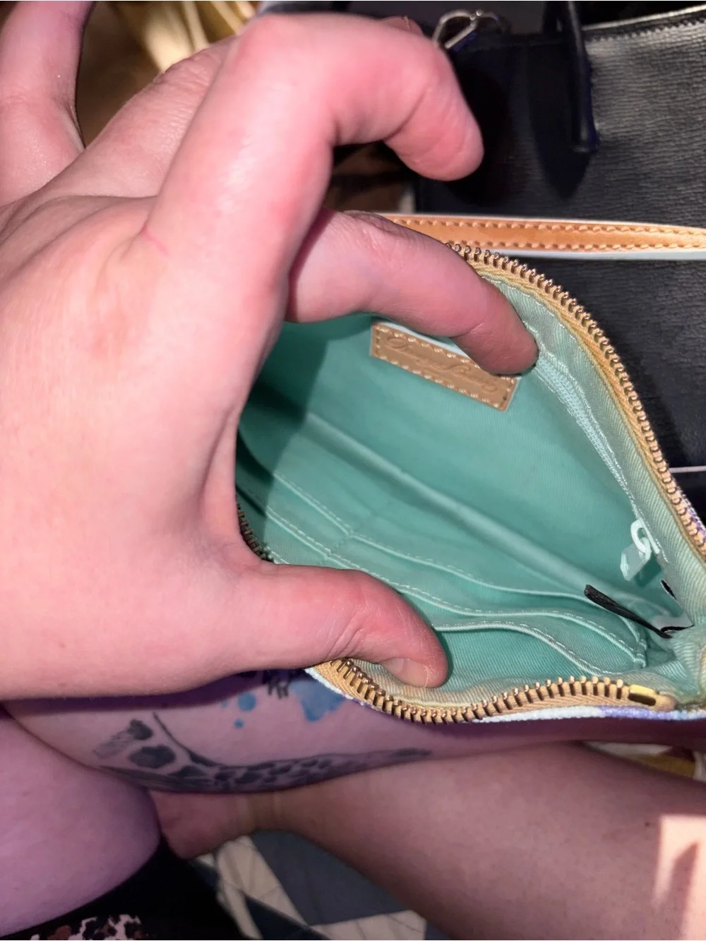 Dooney & Bourke Light Blue Disney Frozen Wristlet - Picture 4 of 7